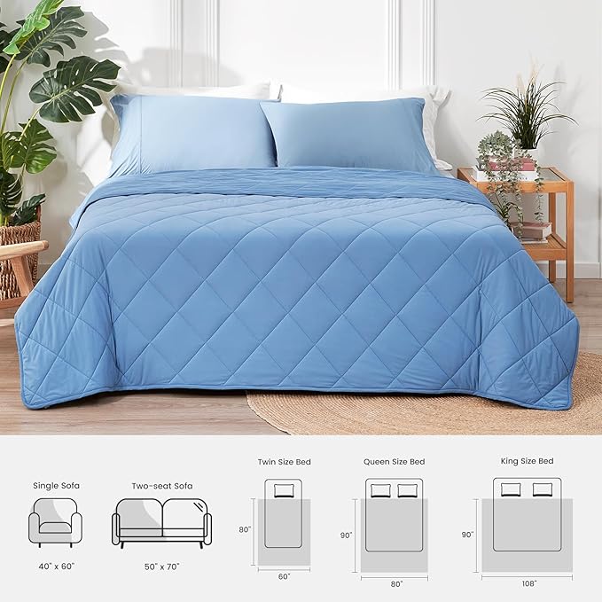 Cozy Bliss Cooling Blanket for Hot Sleepers, Q-Max 0.4 Cooling Comfort King Size, Cold Blankets for Night Sweats Sleeping, Ultra-Cool Lightweight Breathable Summer Blanket for Bed