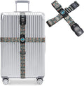 Travelkin Luggage Straps TSA Approved - Adjustable Cross Suitcase Straps with TSA Lock, Reinforced Buckle, Unique Pattern - Secure Heavy Duty Luggage Straps for Travel (Geometry)