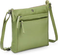 Small Soft Genuine Leather Crossbody Purse Women’s Sling Crossover Shoulder Travel Handbag with Triple Zipper