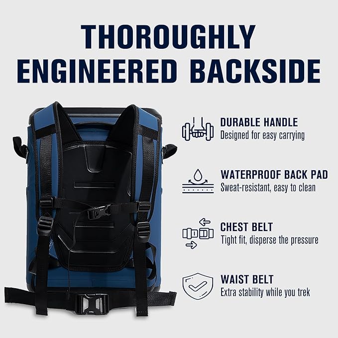 Magnetic Soft Cooler, Zipperless Soft Sided Cooler Bag for Men & Women, Insulated Backpack Coolers for Tailgating, Beach, Lunch, Picnic, Kayak