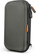 Silver-Gray Shockproof Hard EVA Carrying Case Travel Pouch for External Hard Drive, Power Bank, Cell Phone, Cable, Cord - Portable Small Electronic Accessories Organizer Storage Zipper Pouch
