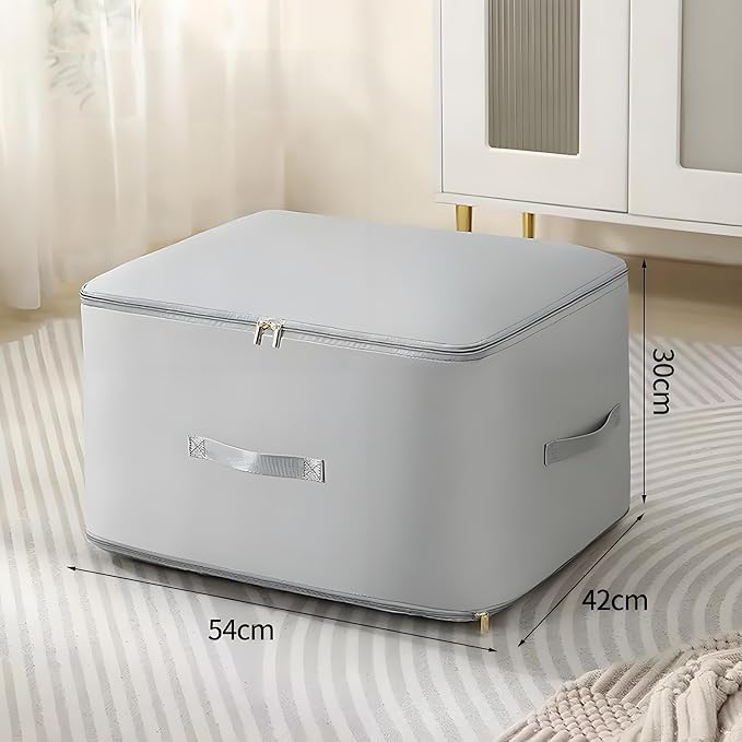 Ultra Space Saving Self Compression Organizer, 2025 New Large Capacity Storage Bag, Self Compression Heavy Duty Organizer for Comforters Blanket Bedding Duvet (Gray, Thin Version, X-Large, 21x17x24in)