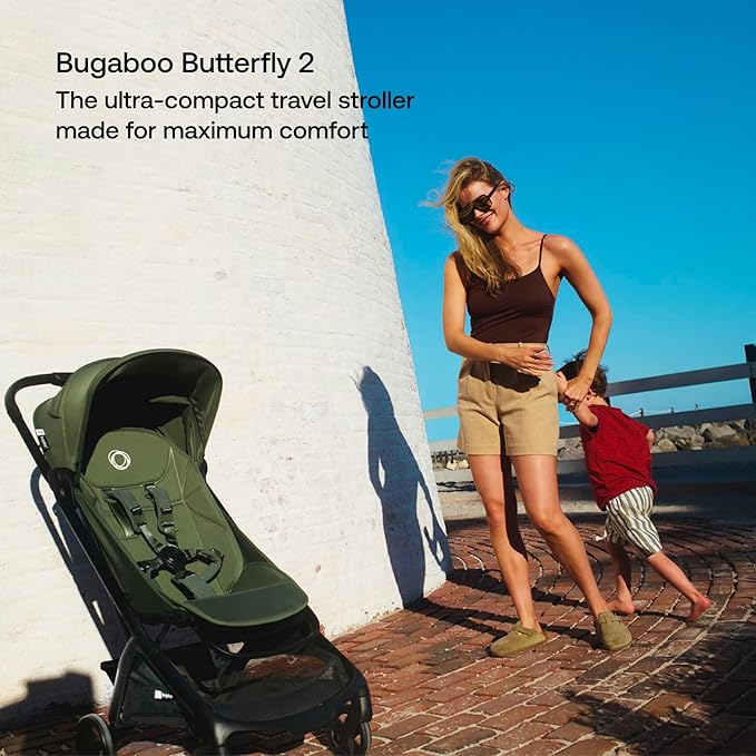 Bugaboo Butterfly 2 Travel Stroller, Ultra-Compact One-Second Fold, Lightweight and Airplane-Friendly (Taupe)