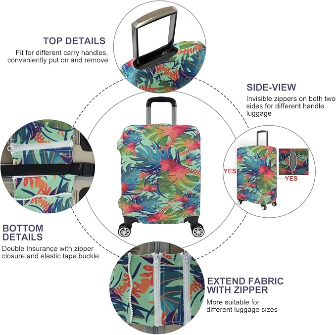 Travel Luggage Cover, Suitcase Protector Bag Fits 29-30 Inch Luggage Colorfulmaple
