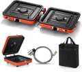 Odoland Portable 2 Burner Camping Stove Propane 17000 BTU/h Gas Stove Collapsible Backpacking Stove for Indoor Outdoor Cooking Hiking and Picnic