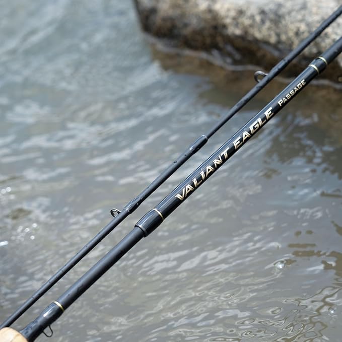 KastKing Valiant Eagle Passage Travel Fishing Rods, 4 & 6 Pc Pack Rods, Spinning, Casting and Fly Models, IM6 Graphite Blank, Ti Oxide LTS Ring Guides, Beautiful Cork Handles