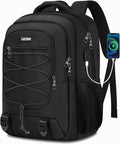 Black Backpack for Men, Backpack for School, School Backpacks for Boys Teens, 15.6 inch Laptop Back Pack with USB Charging Port, Large College Book Bag, Business Work Travel Bookbag