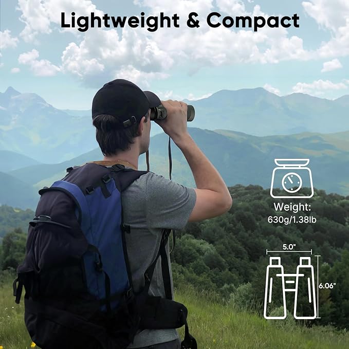 WOSPORTS 10x42 Binoculars for Adults - IP67 Waterproof Binoculars for Bird Watching, Hunting, Hiking
