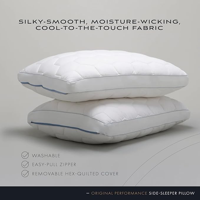 SHEEX Original Performance Down-Alternative Side Sleeper Pillow, Cooling Pillow with Support, King