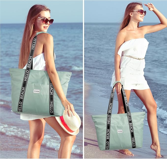 G4Free Beach Bag, Waterproof Beach Bags for Women, Personalized Strap Tote Bag for Women Birthday Gifts