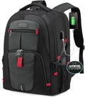 LOVEVOOK 17 inch Travel Laptop Backpack, DarkGrey, Waterproof, Anti-Theft with Lock, USB Charging Port, Large Capacity, Multi-Purpose