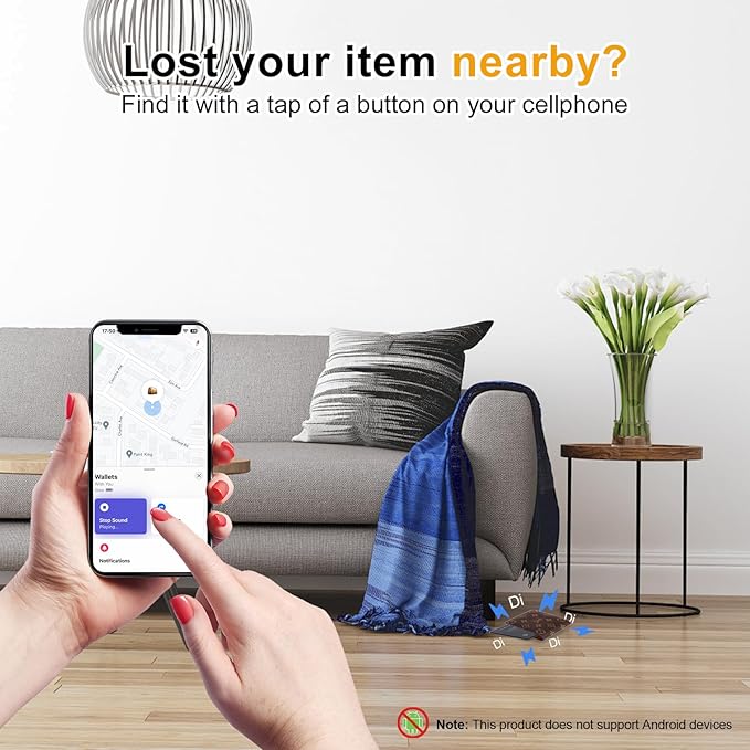 [Apple MFi Certified] LBPRT Air Card Tag Rechargeable Wallet Tracker Thin 1.6mm, Item Finder Work with Apple Find My APP (iOS Only, Android not Supported) Smart Locator for Luggage Suitcase, Purse,Bag