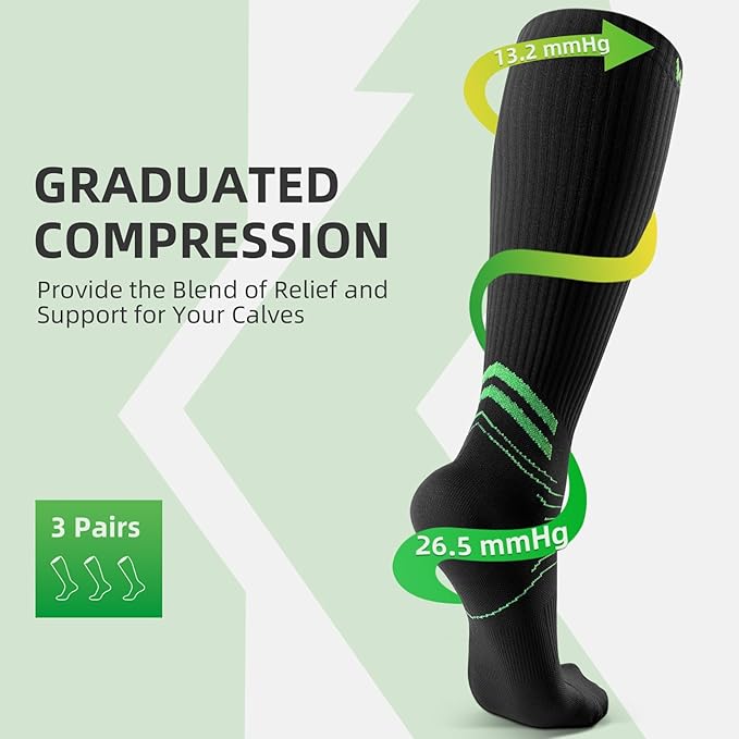Compression Socks for Women Men 3 Pairs, Compression Stockings, Fragrance Flight Socks for Travelling Sitting