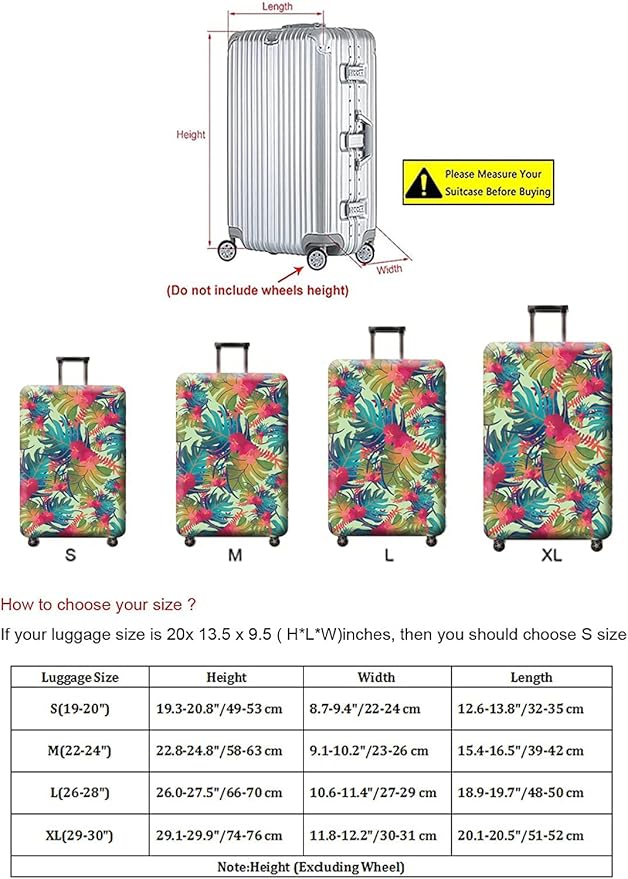 Travel Luggage Cover, Suitcase Protector Bag Fits 29-30 Inch Luggage Colorfulmaple