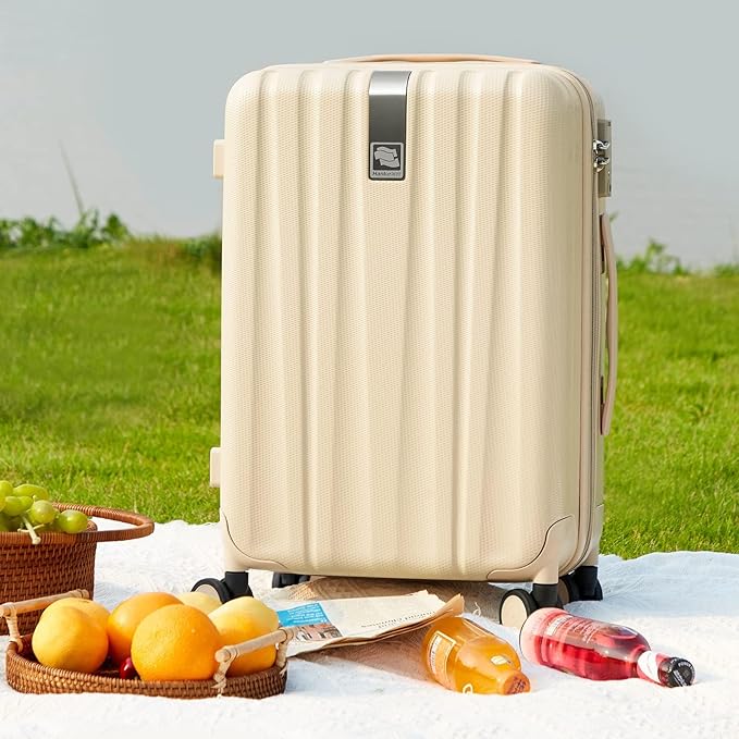 Hanke 20/29 Inch Carry On Luggage Sets 2 Piece Hard Shell Suitcases with Spinner Wheels Extra Large Travel Luggage Rolling Suitcase for Travel Nestable Storage（Cuba Sand）