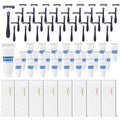 Hushee Shave Kit Bulk Travel Shaving Cream Disposable Twin Blade Razors and Cream Individually Wrapped Smooth Razor with Clear Cap Toiletries for Hotel Shelter Camping Travel Homeless (100 Pack)