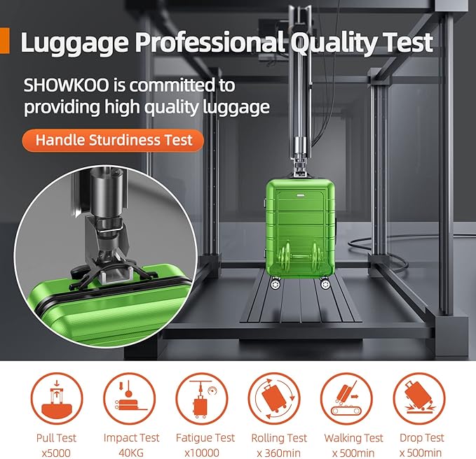 SHOWKOO Luggage Sets Expandable PC+ABS Durable Suitcase Sets Double Wheels TSA Lock Green 3pcs
