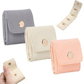 Mini Travel Jewelry Bag - Small Foldable Jewelry Case & Organizer Pouch with Snap Closure, Soft Fabric for Tangle-Free Necklaces Rings Earrings, Portable Storage Holder for Women Gift (White x 1)