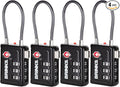 Brinks TSA Accepted Indicator Luggage Lock, Black - Ressetable Combination, New More Secure TSA008 Key, 4 Pack