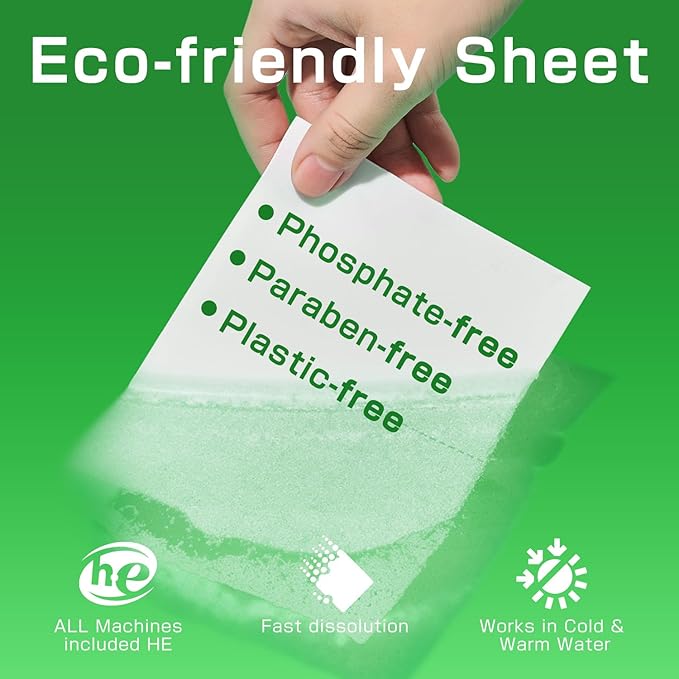 Soulink Laundry Detergent Sheets Unscented 480 Loads (2 pack)，Eco Friendly Detergent Sheets for Travel & Home - No Plastic Jug Liquidless Soap Strips, Plant-based, Hypoallergenic.