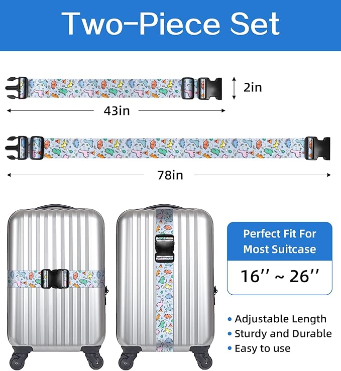 Luggage Straps for Suitcases Travel Belt Luggage Band Heavy Duty Traveling Luggage Identifier Cute Women Girls Unique Accesory,