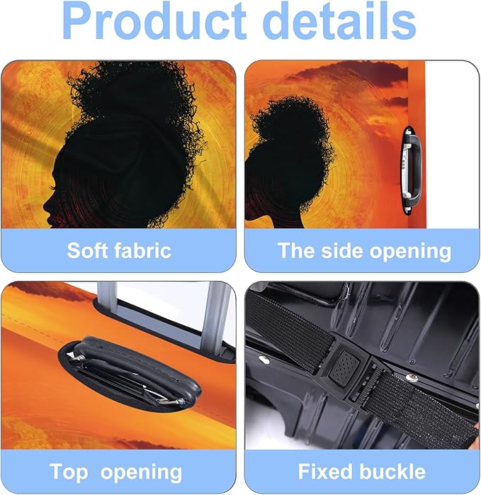 Luggage Cover Washable Suitcase Protector Anti-scratch Suitcase cover Fits 20-34 Inch Luggage (Girl-3, M(24-26inch suitcase))