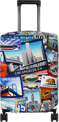 HYPER VENTURE Washable Luggage Cover - Fashion Suitcase Protector Fits 31-32 Inch Luggage (Travel Location, XL)