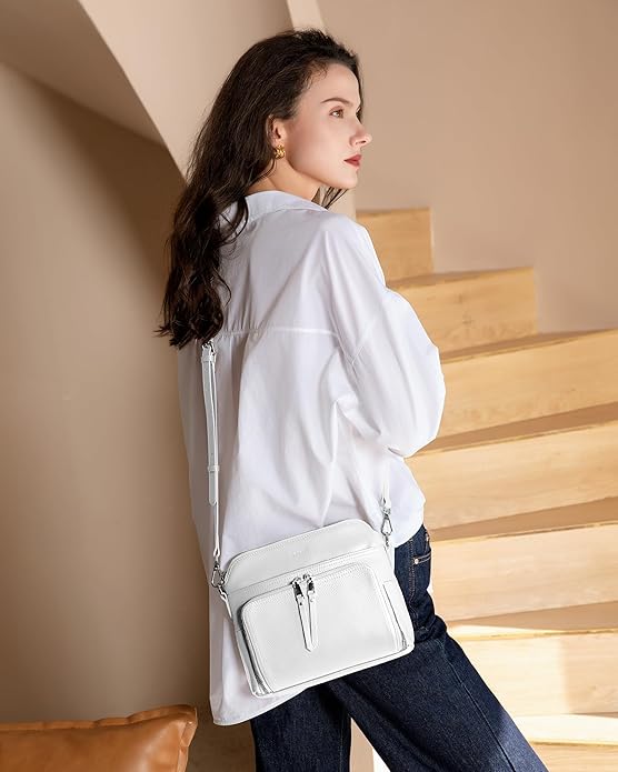 befen Genuine Leather Crossbody Purses for Women, Women's Small Crossbody Shoulder Bag with Built in RFID Wallet
