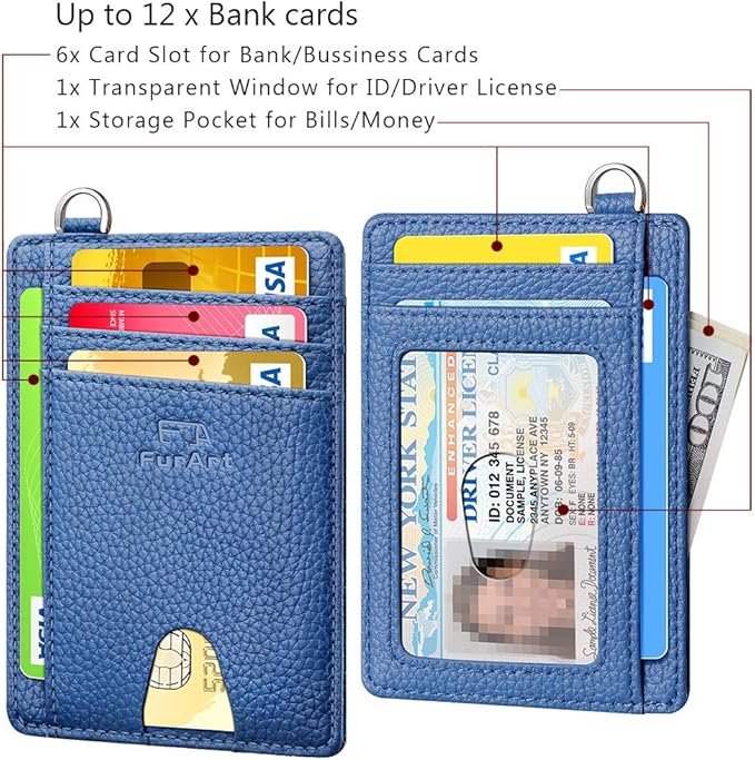 FurArt Slim Minimalist Wallet, Front Pocket Wallets, RFID Blocking, Credit Card Holder for Men & Women