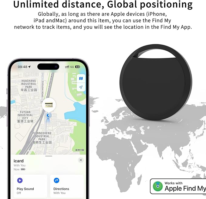 Air Tracker Tags 4 Pack Smart Tag Bluetooth Trackers Work with Apple Find My (iOS Only), Lightweight Tag Prevent Loss of Luggage Wallets Keys Bags,Replaceable Battery,IP67 Waterproof