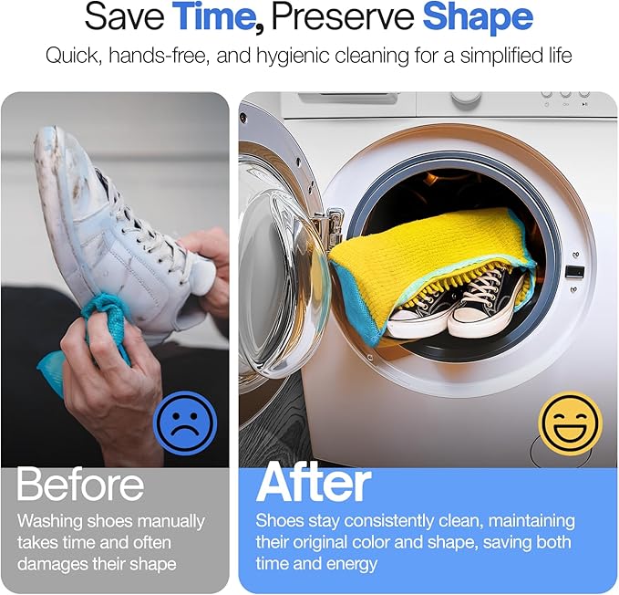 Shoe Washing Machine Bag Laundry Bags for Shoes Laundry Shoe Bag for Washer and Dryer Laundry Bag for Shoes Laundry Bags Mesh Wash Bags Sneaker Cleaner (2 Pcs Yellow)
