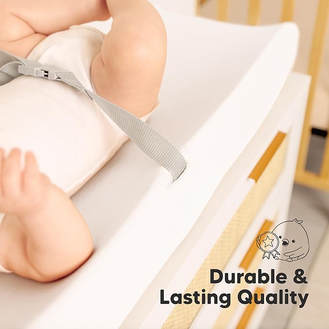 2-Pack Baby Changing Pad Covers for Girl, Boy, Neutral - Soft Viscose Derived from Bamboo Changing Table Pad Cover Sheets,Baby Nursery Diaper Changing Pad Cover,Contour Changing Pad Liner (Soft White)