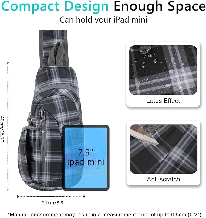 TITECOUGO Small Sling Bag, Lightweight Crossbody Backpack for Men Women, Shoulder Bag for Sports and Outdoor