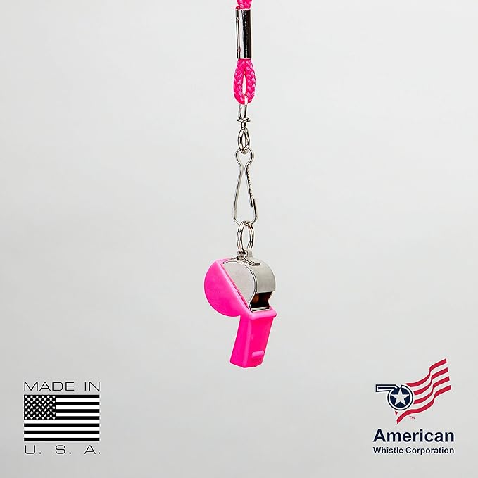 American Whistle Corporation American Classic Whistle - 126 db Solid Brass Whistle with Paracord Lanyards and Safe-T-Tip - Made in America