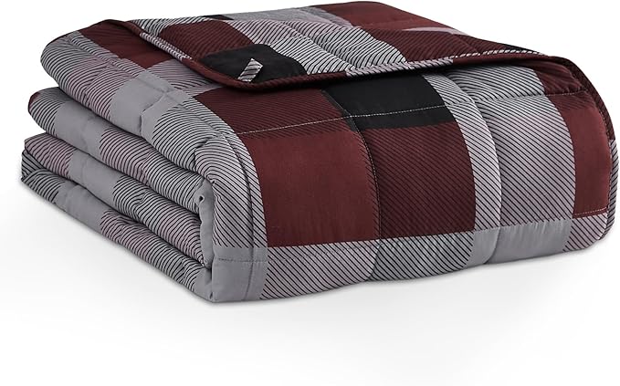 L'AGRATY Weighted Blanket - 60"x80" 15lbs Cooling Breathable Heavy Blanket Microfiber Material with Glass Beads for Adult All-Season Summer Fall Winter Soft Thick Comfort
