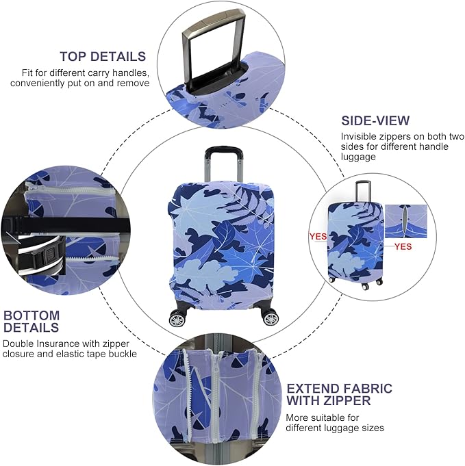 Travel Luggage Cover, Suitcase Protector Bag Fits 29-30 Inch Luggage Bluemaple