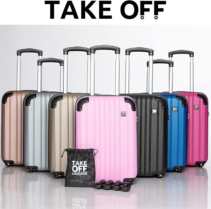 Take OFF Luggage 18 inch Hardshell Carry On Suitcase that Converts into Underseater Luggage with Removable Spinner Wheels for Airline Personal Item Use Requirements, 18 x 14 x 8 Inches - Black