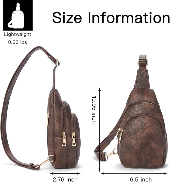 Telena Small Sling Bag for Women Leather Crossbody Fanny Packs Chest Bag for Women