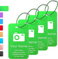 Personalized Luggage Tags, Custom Luggage Tags 4 Pack TSA Approved Double Sided Laser Engraving, Metal Luggage Tag for Suitcases with Stainless Loops, Name Tag for Bags, Backpacks (Green)