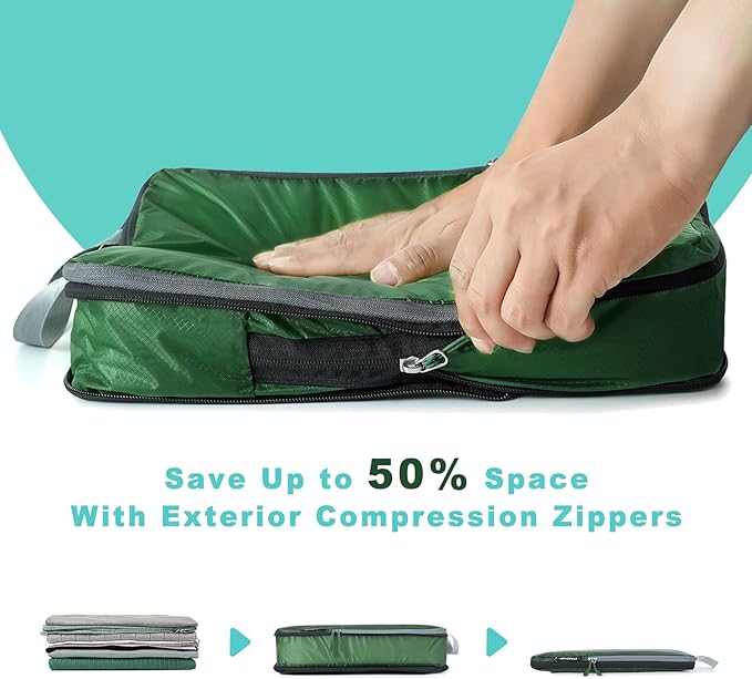 BAGAIL 6 Set Ultralight Compression Packing Cubes Packing Organizer for Travel Accessories Luggage Suitcase Backpack