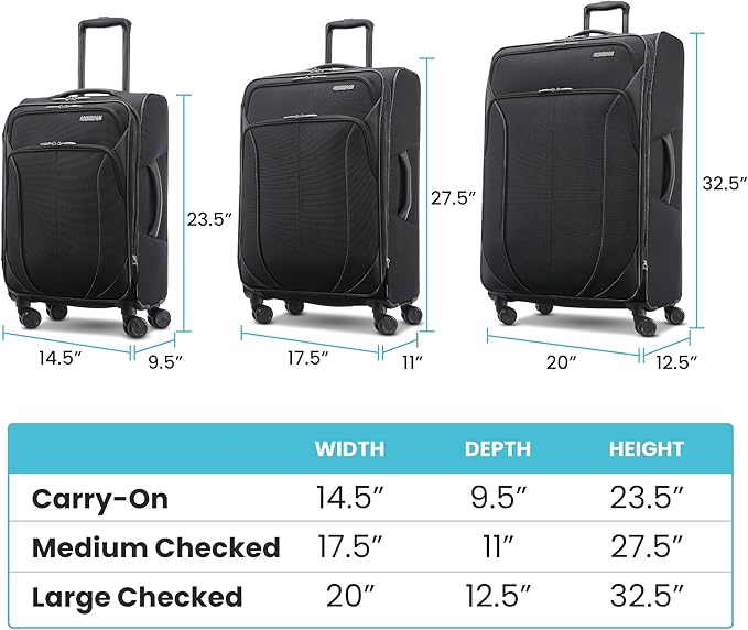 American Tourister 4 KIX 2.0 Expandable Softside Luggage with Spinner Wheels, 28 SPINNER, CLASSIC BLUE