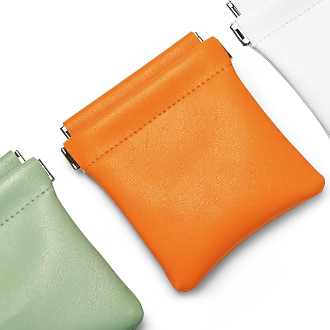 PU Leather Jewelry Travel Bag Leather Jewelry Pouch Christmas,Wedding Party Favor Gift Bag (S, Orange)