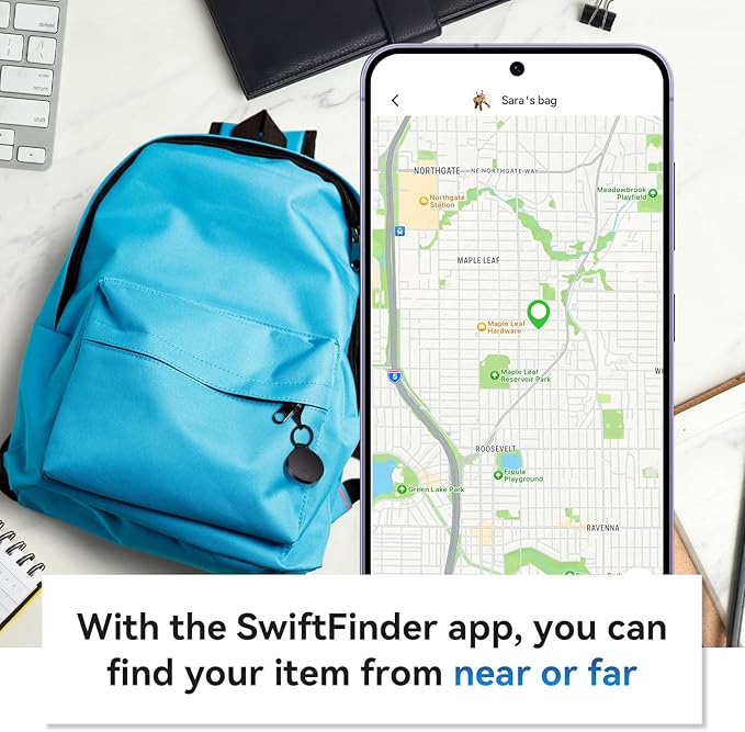ST21 2-Pack, Keys Finder, Bluetooth Tracker and Item Locator for Keys, Bags, and More; Phone Finder, Android and iOS Compatible, Water Resistance, Replaceable Battery