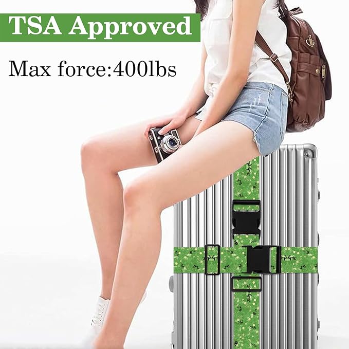 Luggage Straps for Suitcases TSA Approved, Luggage Identifiers for Suitcase, Adjustable Suitcase Strap for Baggage Security with Cute Patten, Travel Necessary Accessories (Tussock)