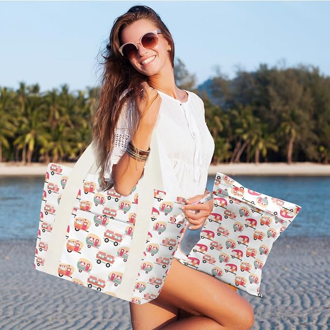 Beach Bags Wet Bag for Swimsuit Tote Bag for Friends Travel Gifts, Aloha Bags Waterproof Vacation Essential