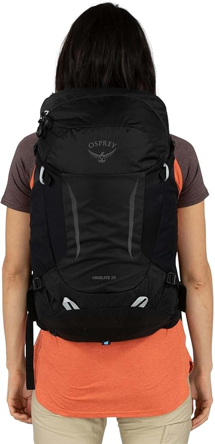 Osprey Hikelite 28L Unisex Hiking Backpack, Black, M/L