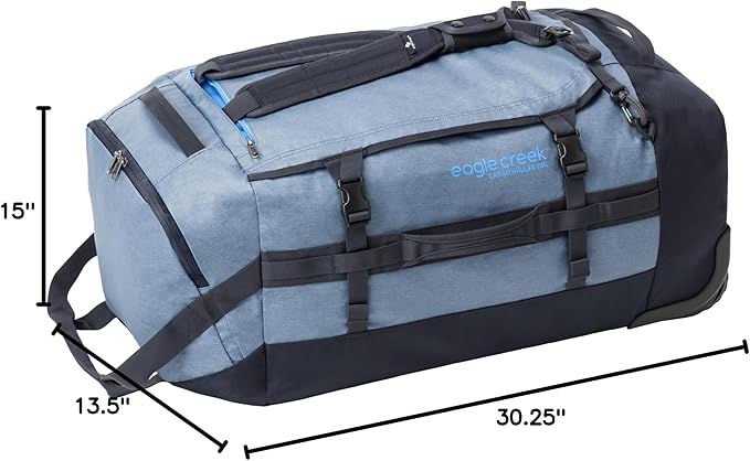 Eagle Creek Cargo Hauler Wheeled Duffel - Durable Duffel Bag for Travel - Easy Access Compartment - Deployable Backpack Straps - Lockable Zipper Opening - Iron Orange - 110L