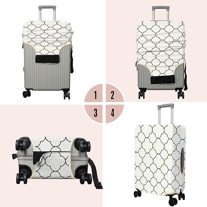 Travel Luggage Cover Suitcase Protector Fits 18-32 Inch Wheel Covers PatternedTravel Related Items Flower Luggage Protector Elastic XL