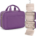 BAGSMART Toiletry Bag Travel Bag with Hanging Hook, Water-resistant Makeup Cosmetic Bag Travel Organizer for Accessories, Shampoo, Full Sized Container, Toiletries (Purple, Large)