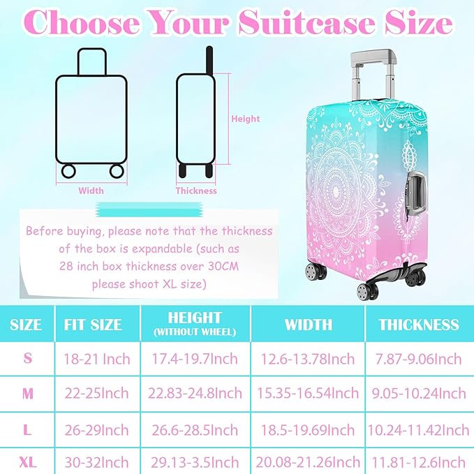 Luggage Cover for Suitcase Elastic Suitcase Cover Protector, Carry On Luggage Sleeve Anti Scratch Travel Essentials Fits 20-22
